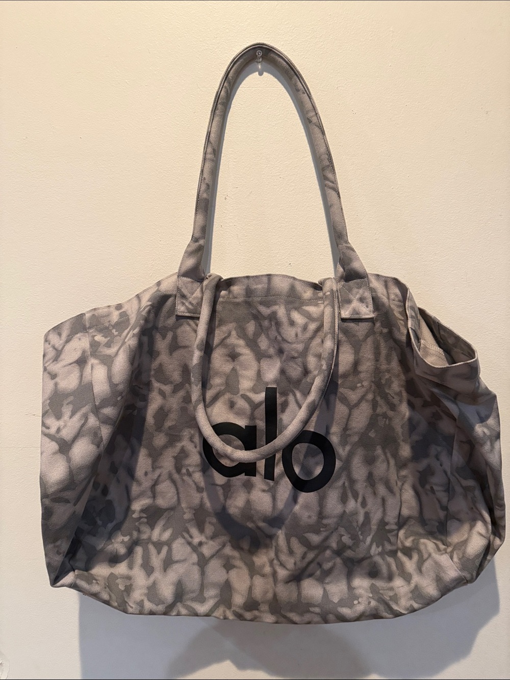 ALO Yoga Gray Ombre Canvas Tote with Logo